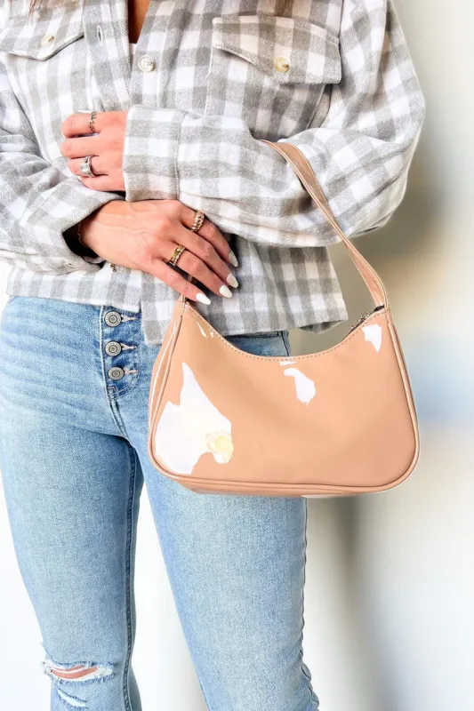 Trade Notes Enamel Zip Top Handbag - FINAL SALE sold by Madison + Mallory