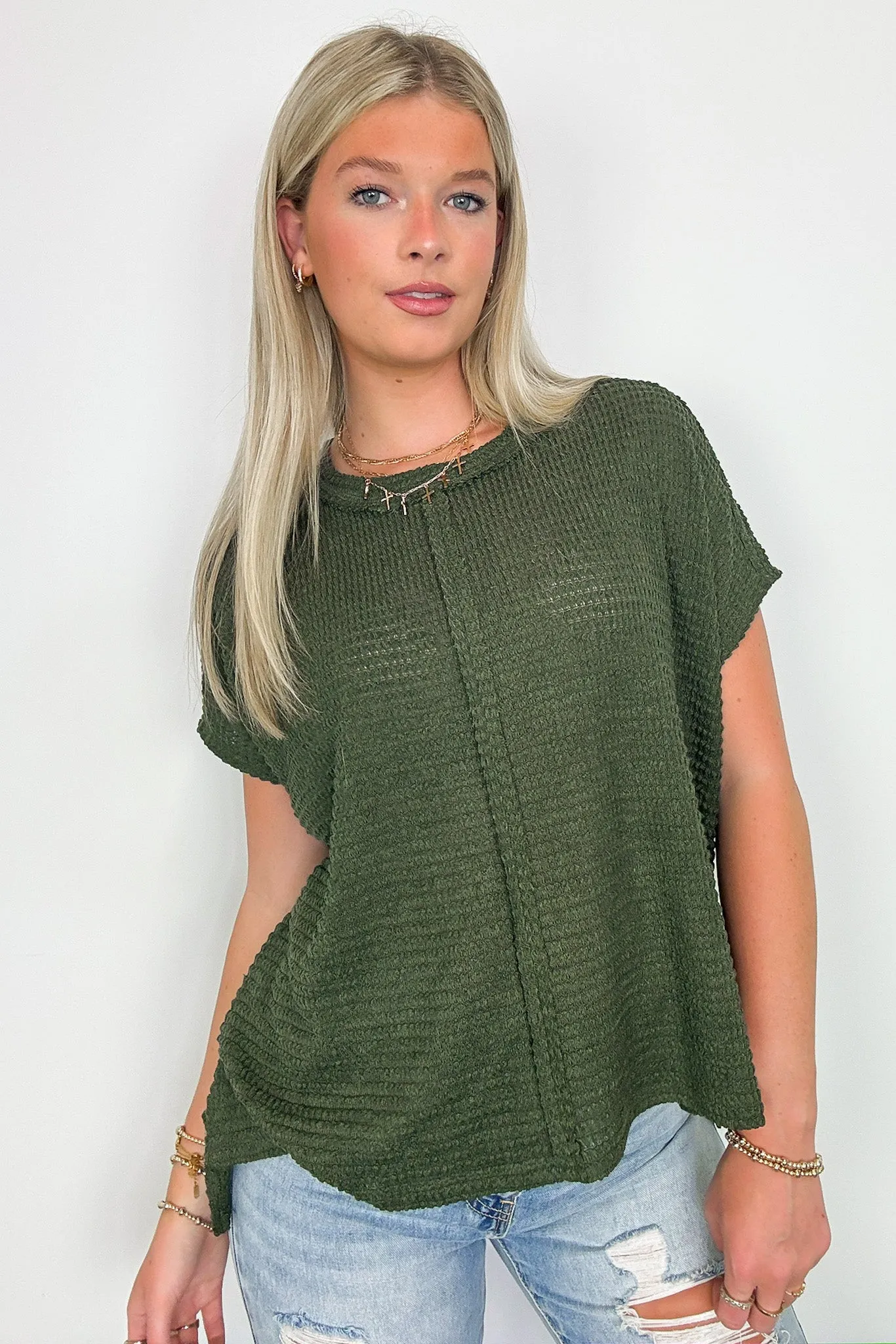 Viana Jacquard Open Knit Dolman Top - FINAL SALE sold by Madison + Mallory product image thumbnail 5