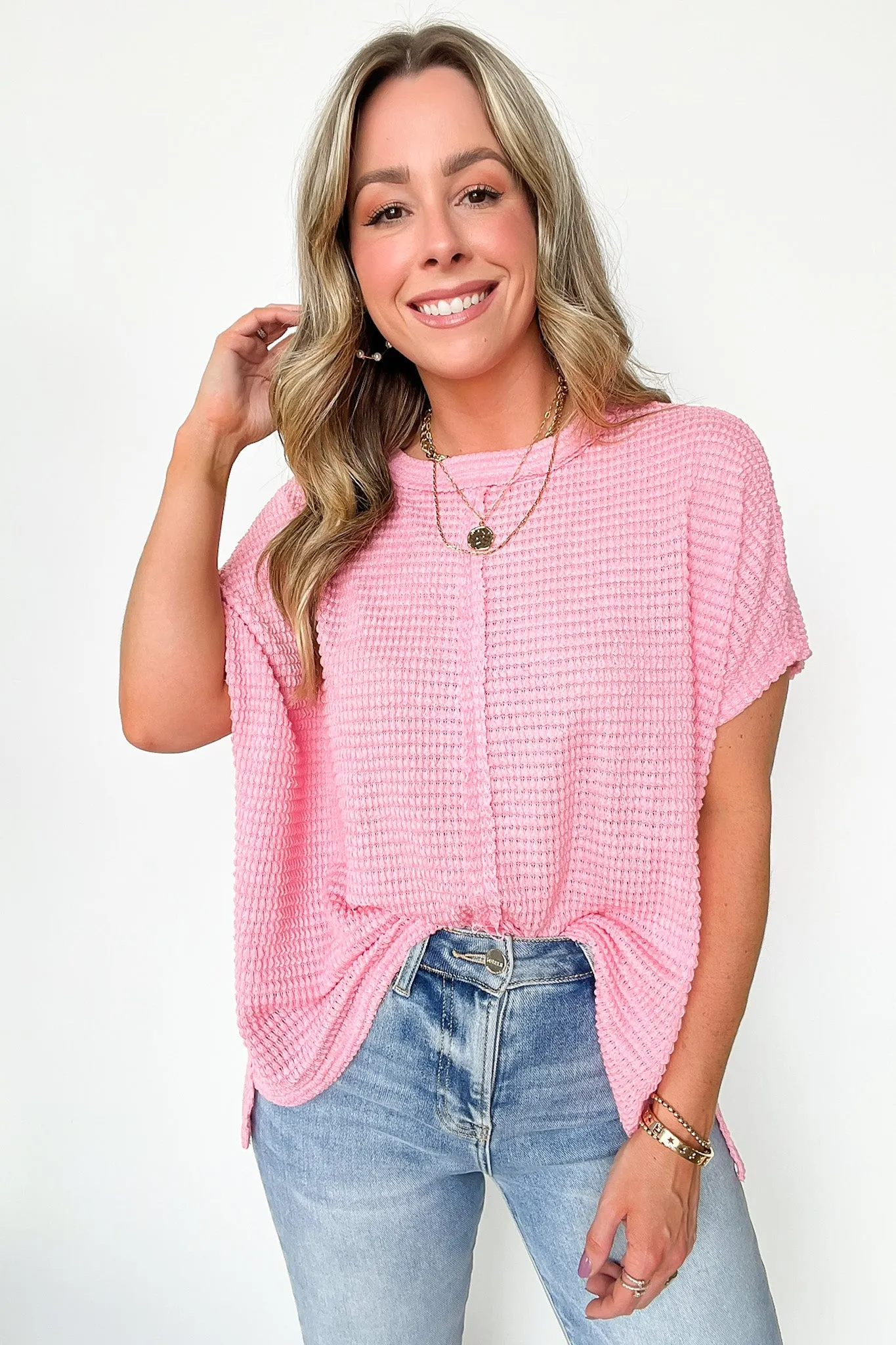 Viana Jacquard Open Knit Dolman Top - FINAL SALE sold by Madison + Mallory