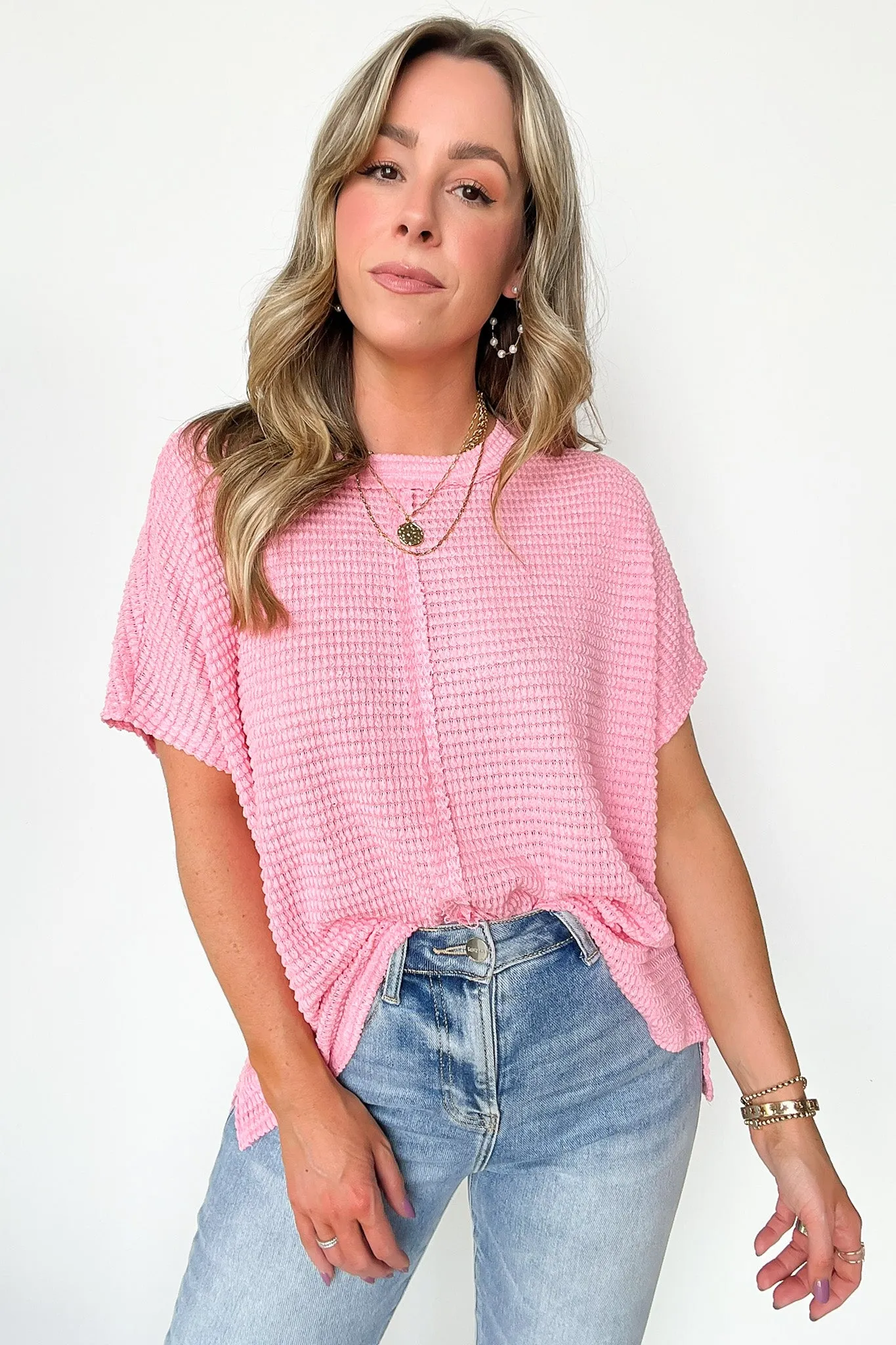 Viana Jacquard Open Knit Dolman Top - FINAL SALE sold by Madison + Mallory product image thumbnail 3