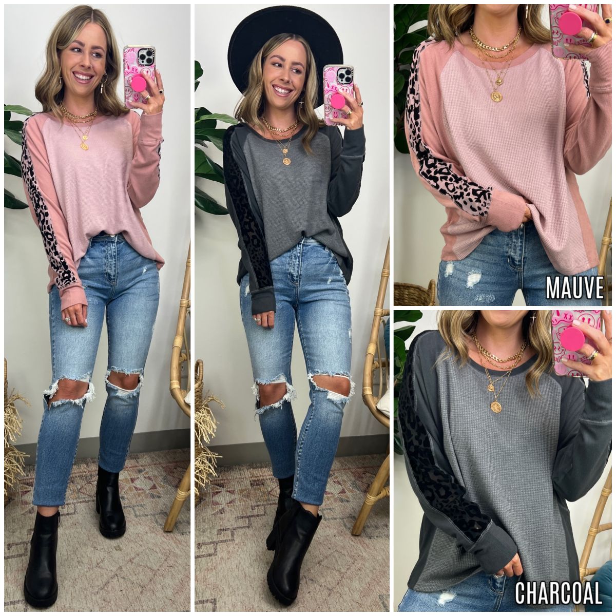 Freedom Calls Animal Print Contrast Top sold by Madison + Mallory