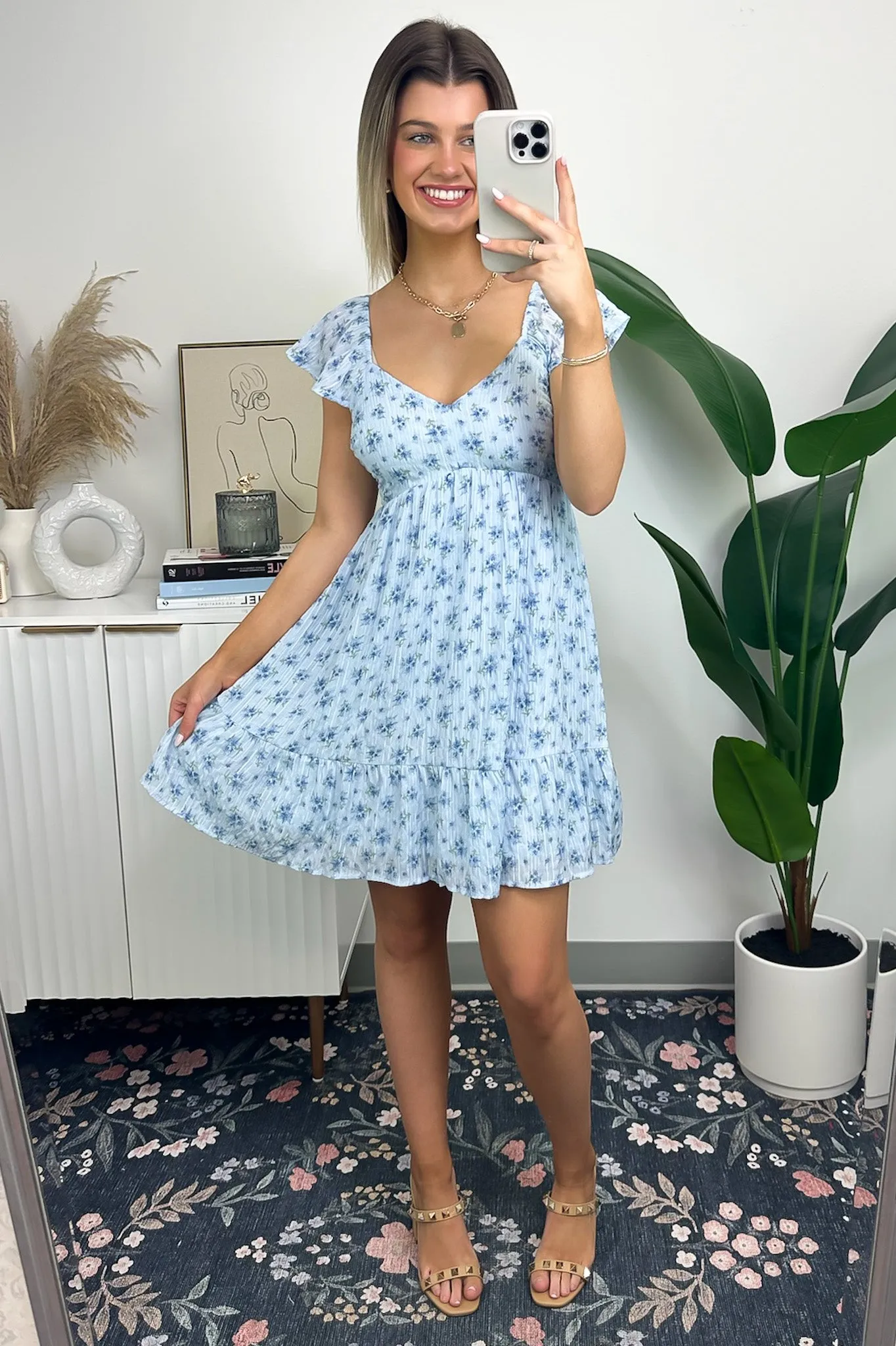 Adorable Dreams Floral Ruffle Sweetheart Dress - FINAL SALE sold by Madison + Mallory product image thumbnail 2