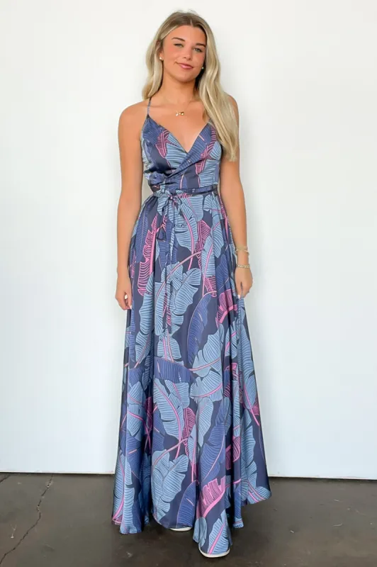 Lovely Mindset Leaf Print Wrap Maxi Dress - FINAL SALE sold by Madison + Mallory