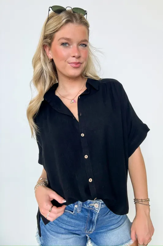 Elevated Decision Linen Button Down Top - FINAL SALE made by Zenana