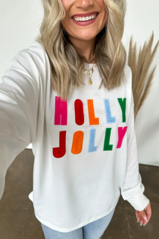 Holly Jolly French Terry Oversized Pullover sold by Madison + Mallory