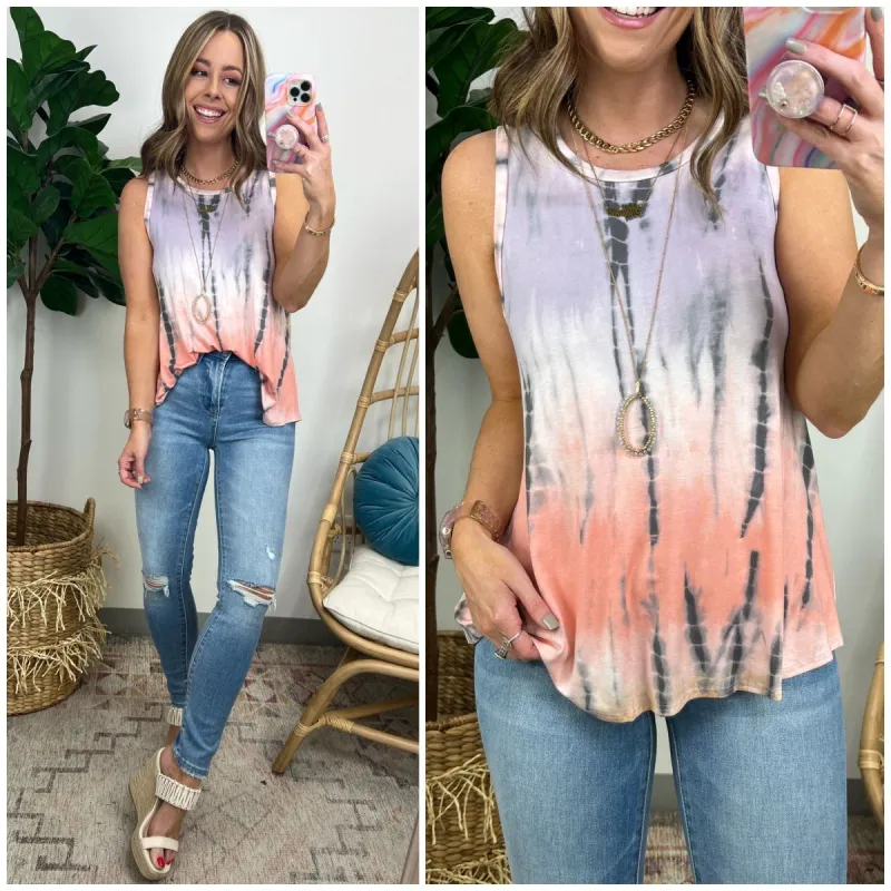Florencia Flowy Dye Tank Top sold by Madison + Mallory