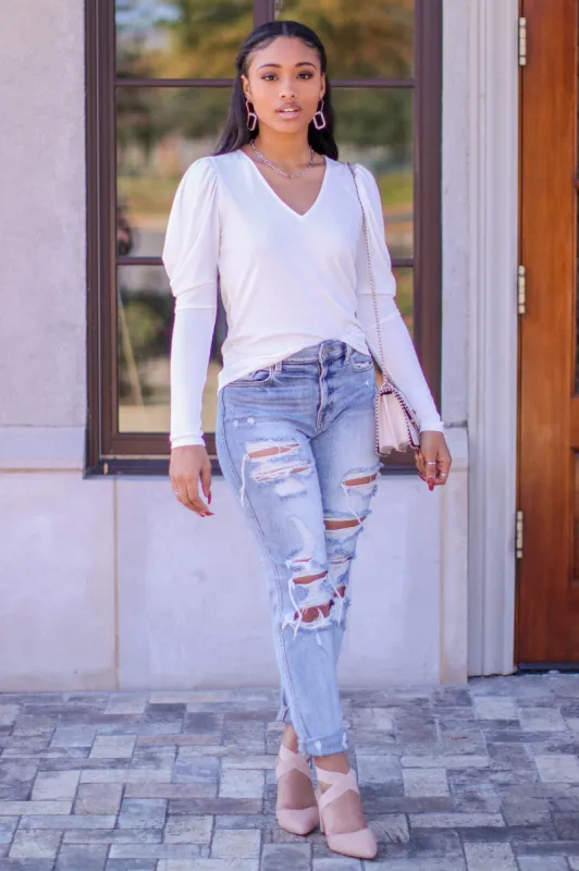Fashion Force Puff Sleeve Knit Top - FINAL SALE made by Mustard Seed