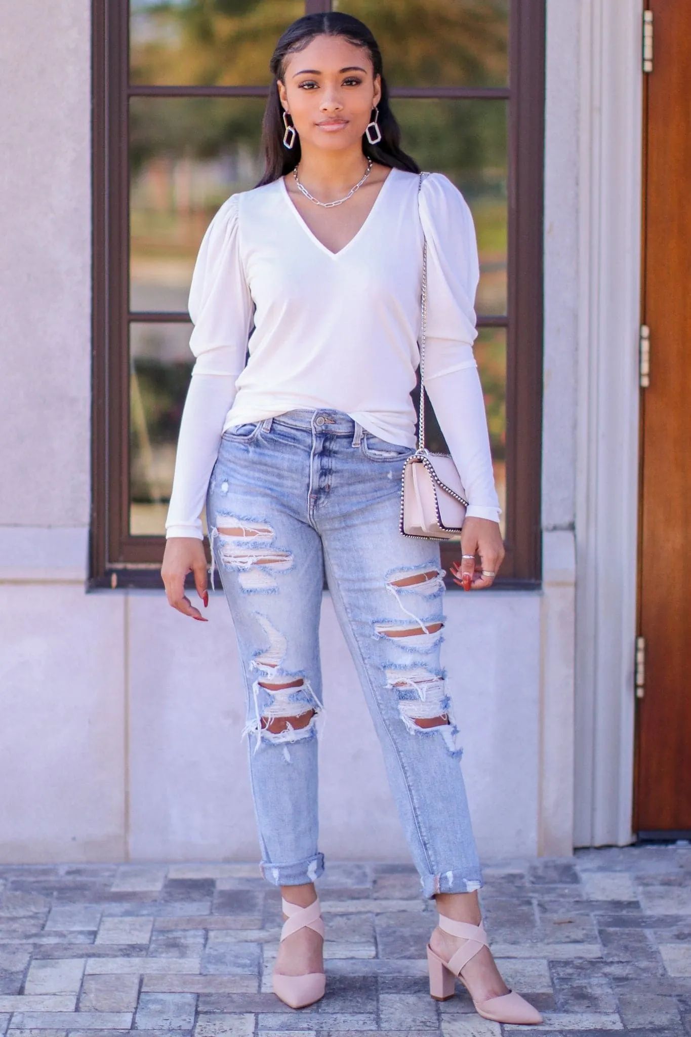 Fashion Force Puff Sleeve Knit Top - FINAL SALE sold by Madison + Mallory product image thumbnail 3