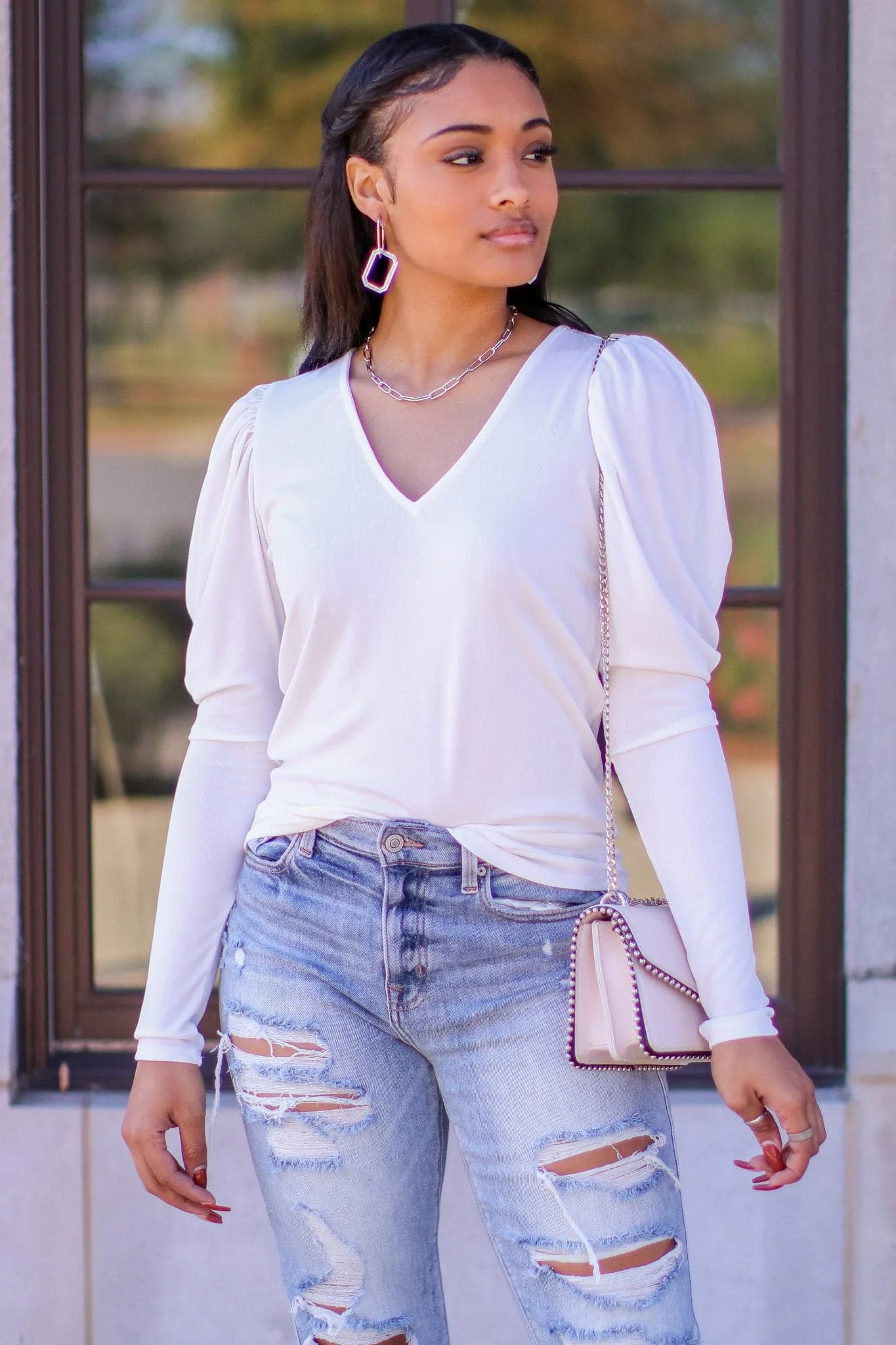 Fashion Force Puff Sleeve Knit Top - FINAL SALE sold by Madison + Mallory product image thumbnail 4