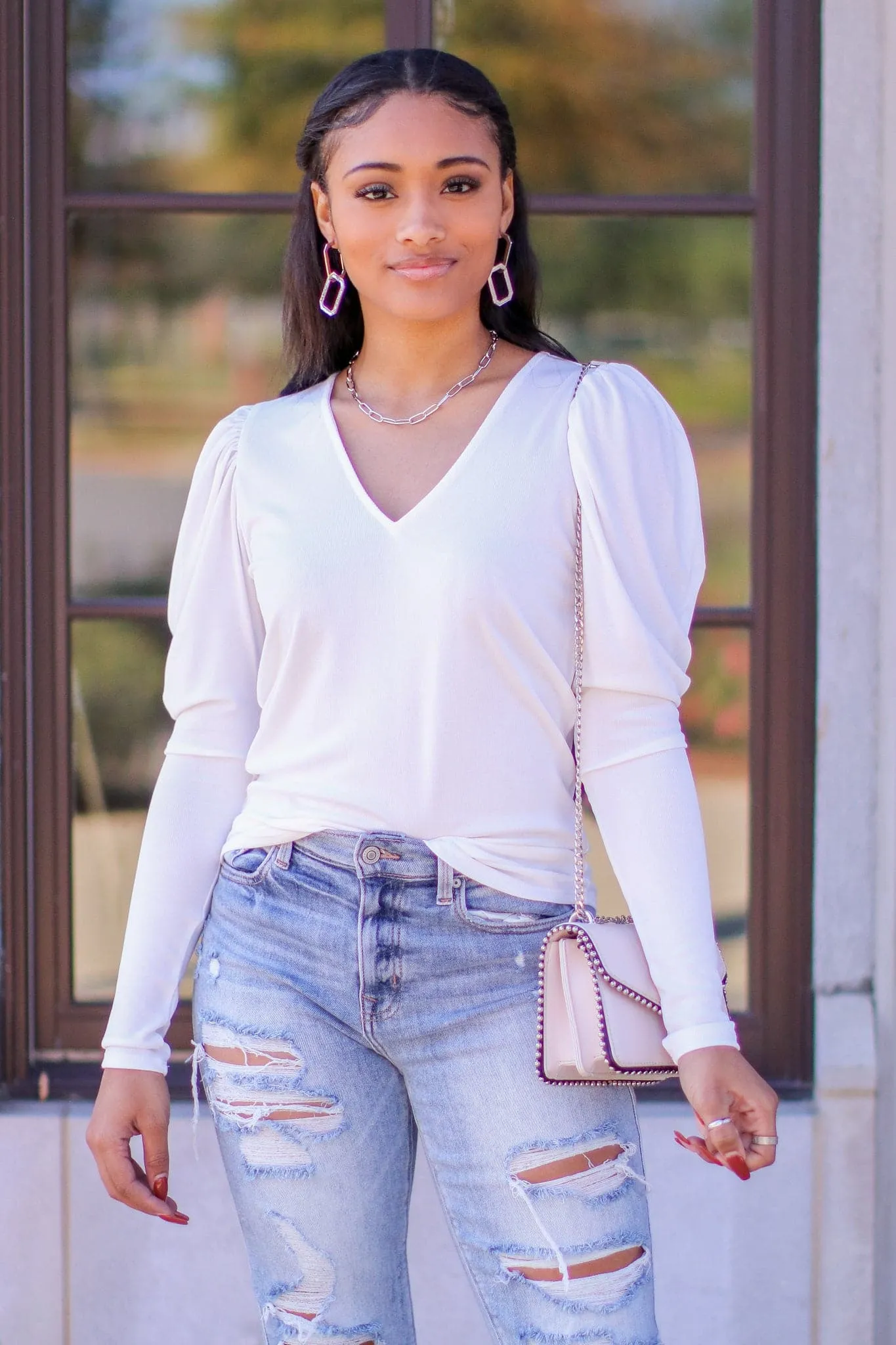 Fashion Force Puff Sleeve Knit Top - FINAL SALE sold by Madison + Mallory product image thumbnail 2