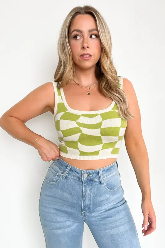 Rhythm Checker Knit Top - FINAL SALE sold by Madison + Mallory