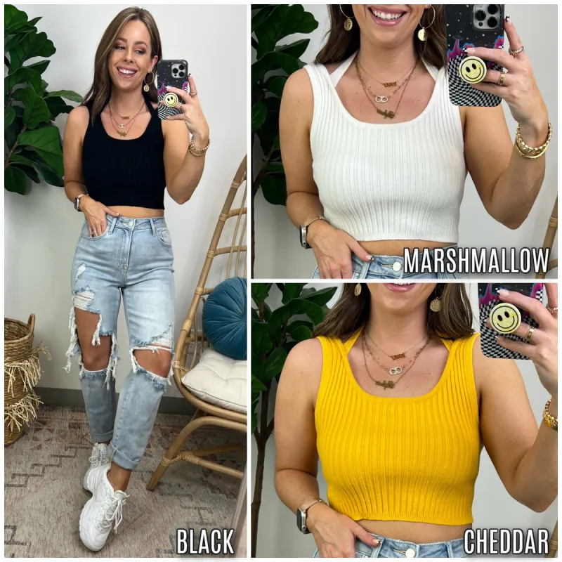 Kylen Ribbed Crop Tank Top - FINAL SALE sold by Madison + Mallory