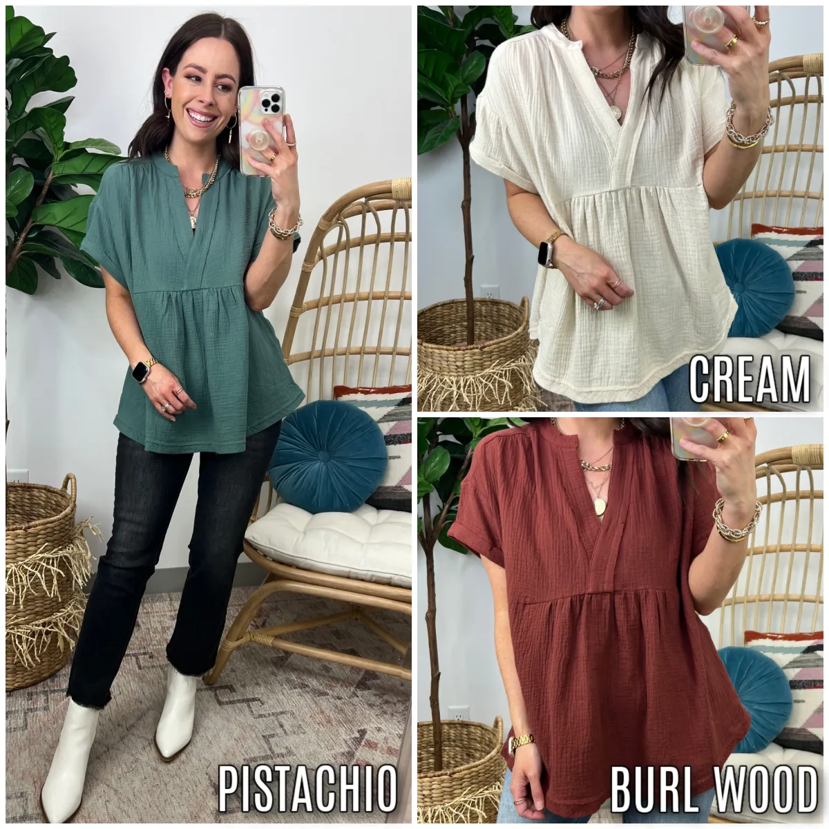 Kaelin V-Neck Flowy Top - FINAL SALE sold by Madison + Mallory