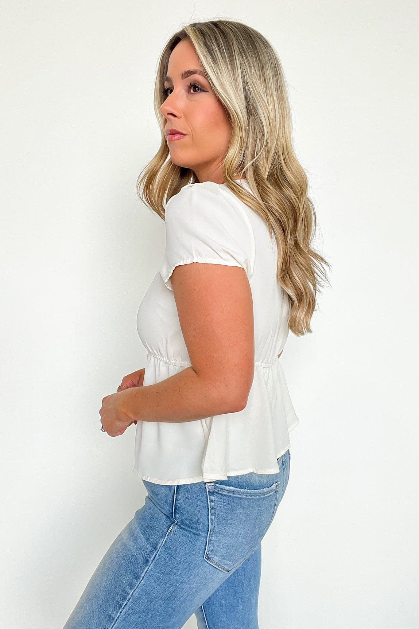 Adelinah V-Neck Babydoll Top - FINAL SALE sold by Madison + Mallory product image thumbnail 4