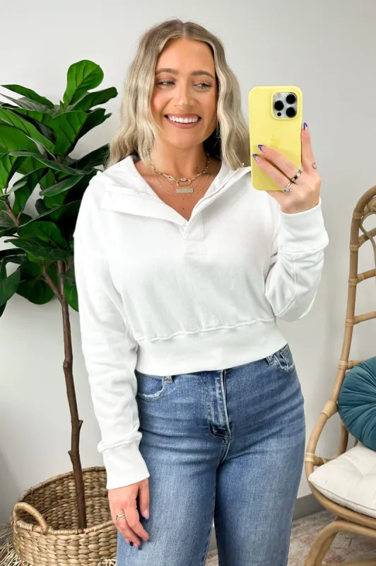 Araliah Cropped Half-Zip Fleece Hoodie - FINAL SALE sold by Madison + Mallory