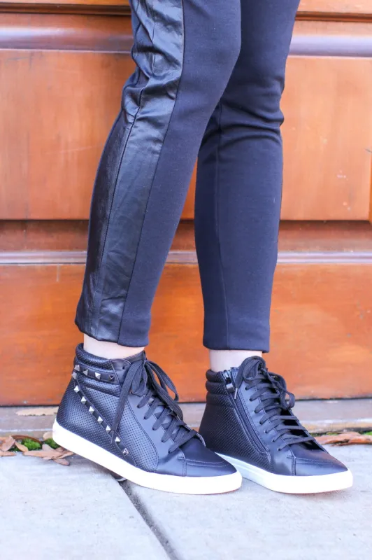 Lex Studded High Top Wedge Sneakers - FINAL SALE sold by Madison + Mallory