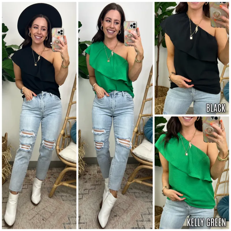 Luanah Off Shoulder Ruffle Top - FINAL SALE sold by Madison + Mallory