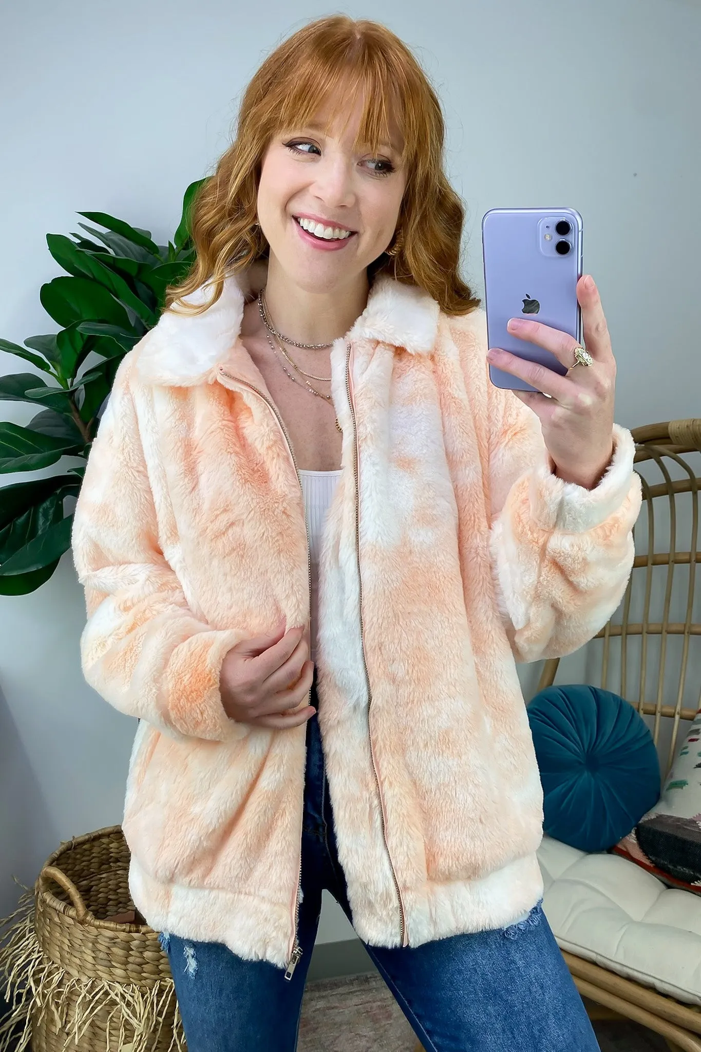 Cozy Comfort Tie Dye Sherpa Jacket - FINAL SALE sold by Madison + Mallory product image thumbnail 3