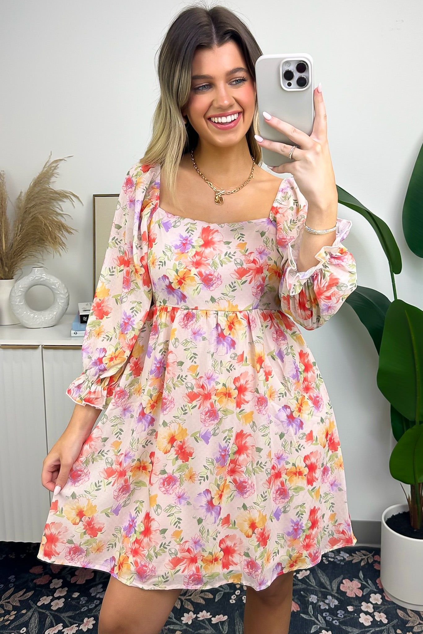 Polished Excellence Square Neck Floral Dress sold by Madison + Mallory product image thumbnail 4