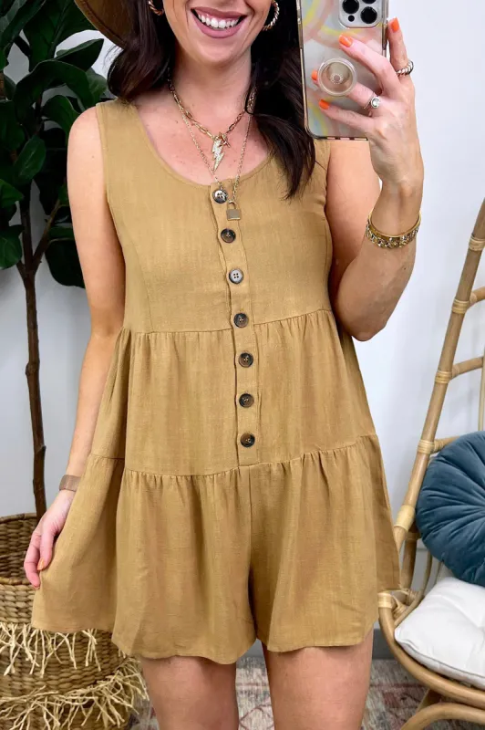 Montiel Button Down Tiered Romper - FINAL SALE sold by Madison + Mallory