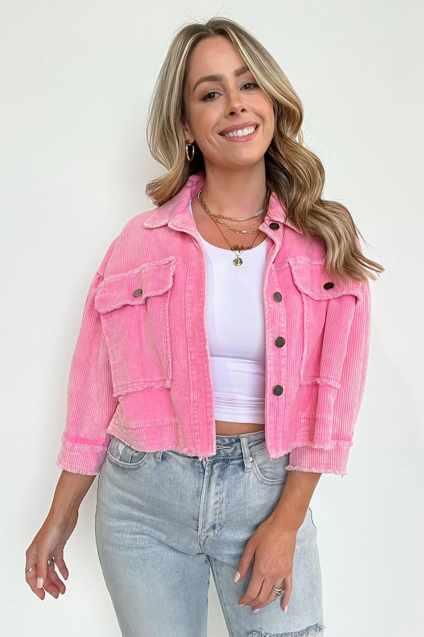 Simple Melody Cropped Frayed Jacket - FINAL SALE sold by Madison + Mallory