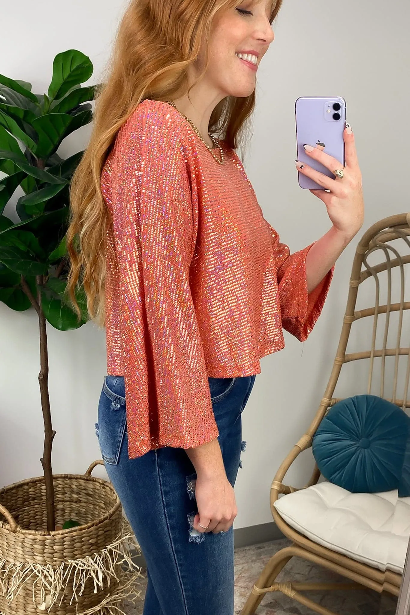 Signature Sparkle Flowy Sequin Top - FINAL SALE sold by Madison + Mallory product image thumbnail 5