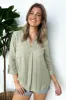 Jillisa V-Neck Woven Pocket Top - FINAL SALE sold by Madison + Mallory