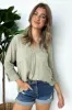 Jillisa V-Neck Woven Pocket Top - FINAL SALE sold by Madison + Mallory