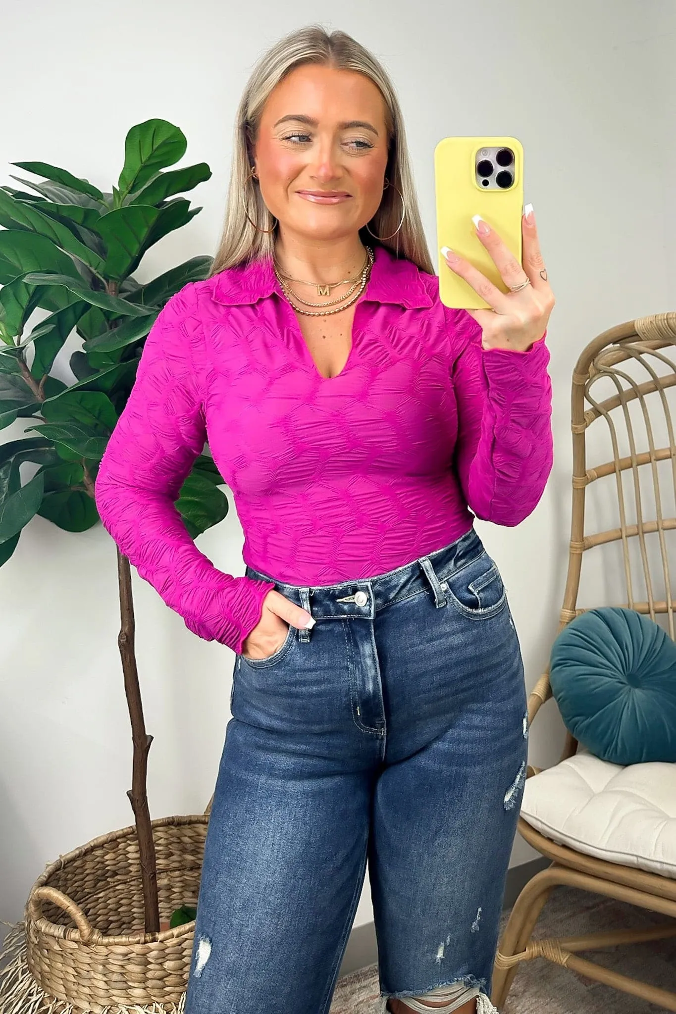 Chic Validation Textured Collared Top - FINAL SALE sold by Madison + Mallory product image thumbnail 3