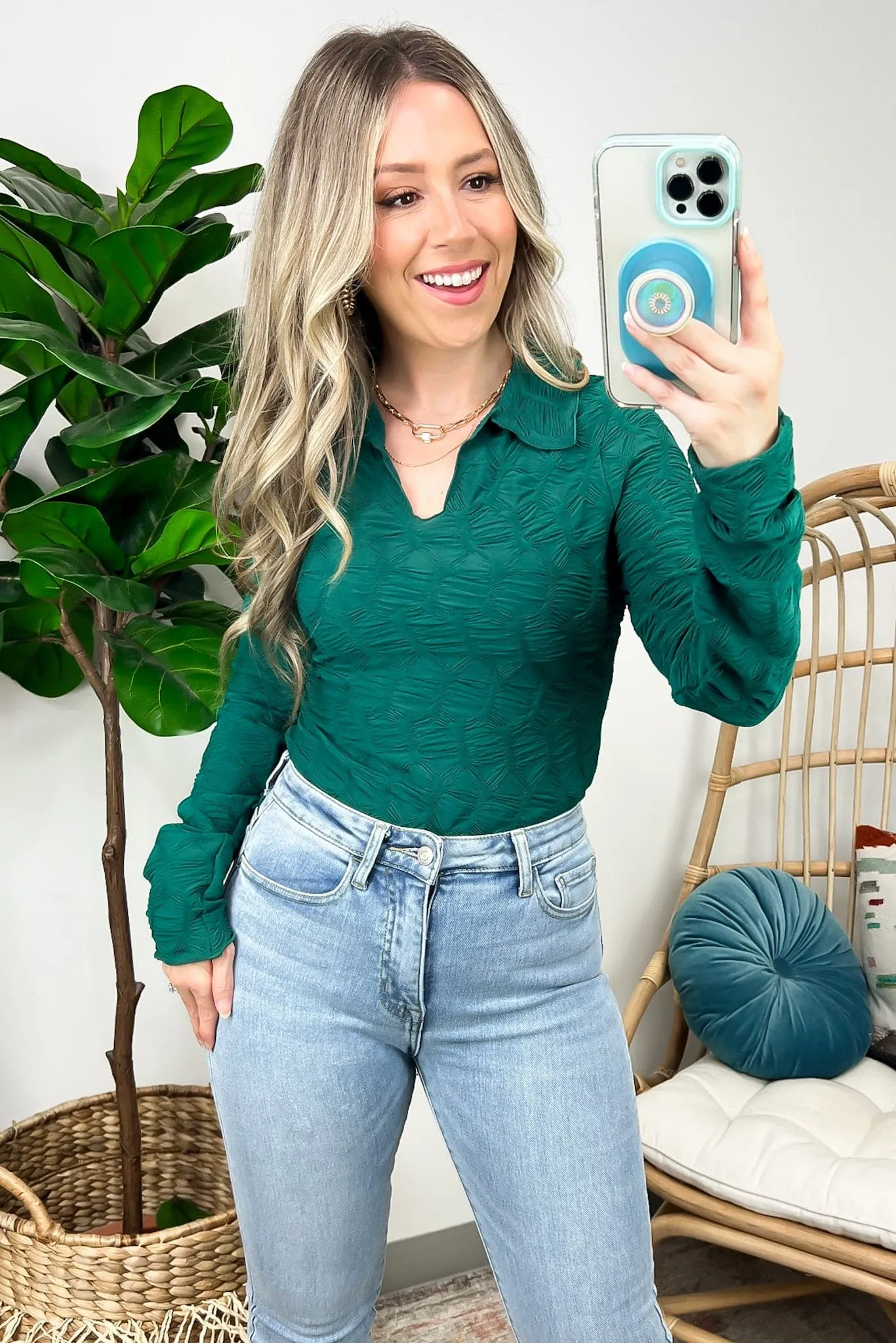 Chic Validation Textured Collared Top - FINAL SALE sold by Madison + Mallory product image thumbnail 4