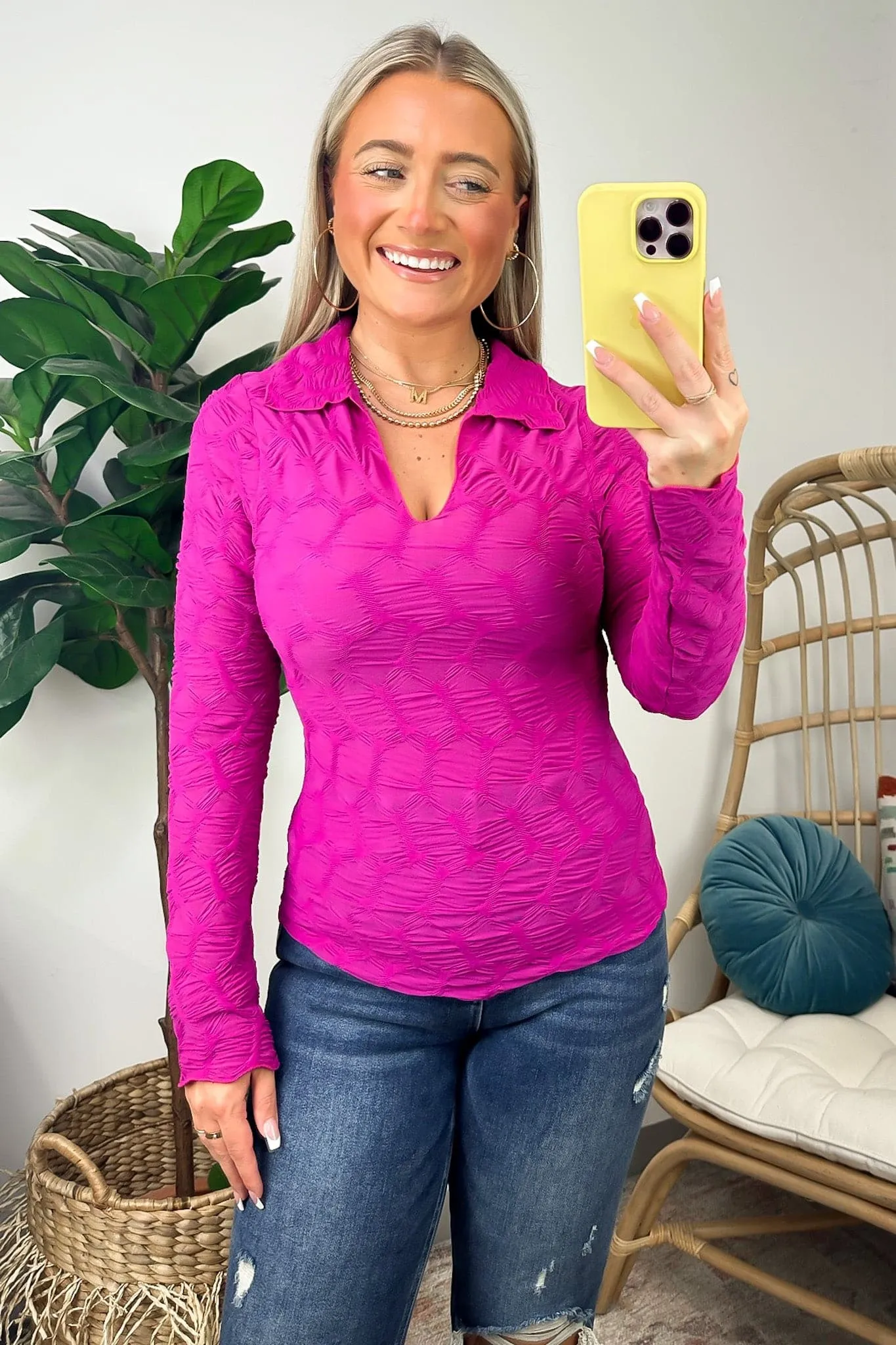 Chic Validation Textured Collared Top - FINAL SALE sold by Madison + Mallory product image thumbnail 5