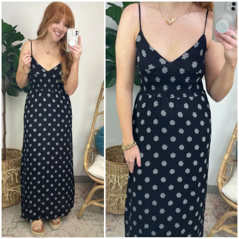 Aleen Floral Smocked Maxi Dress sold by Madison + Mallory