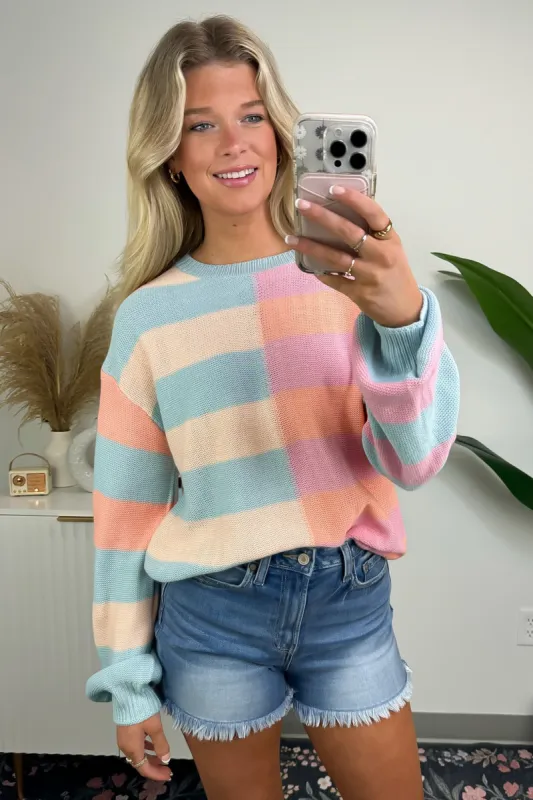 Vital Style Color Block Striped Sweater - FINAL SALE sold by Madison + Mallory