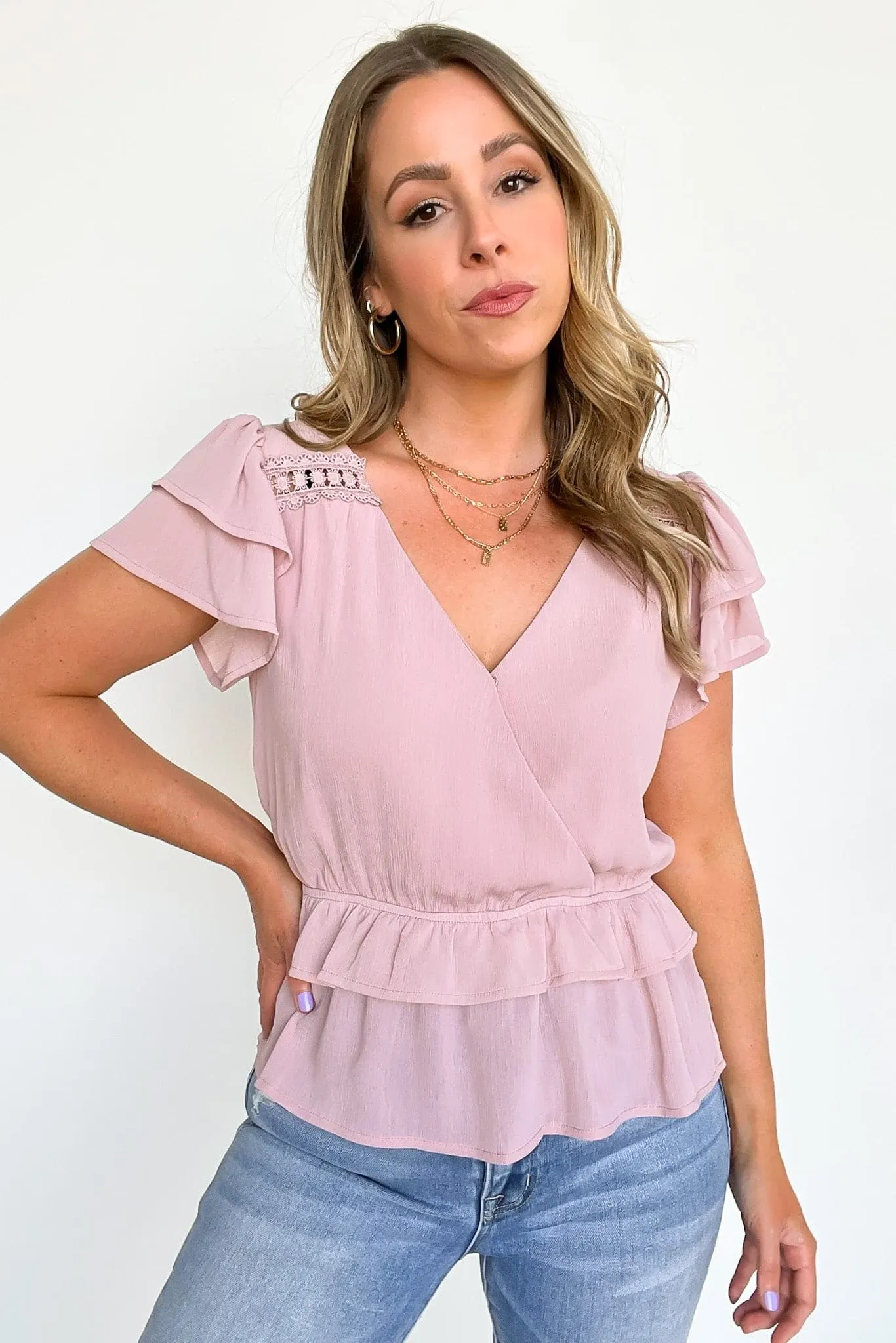 Alaynah Ruffle Surplice Top - FINAL SALE sold by Madison + Mallory product image thumbnail 3