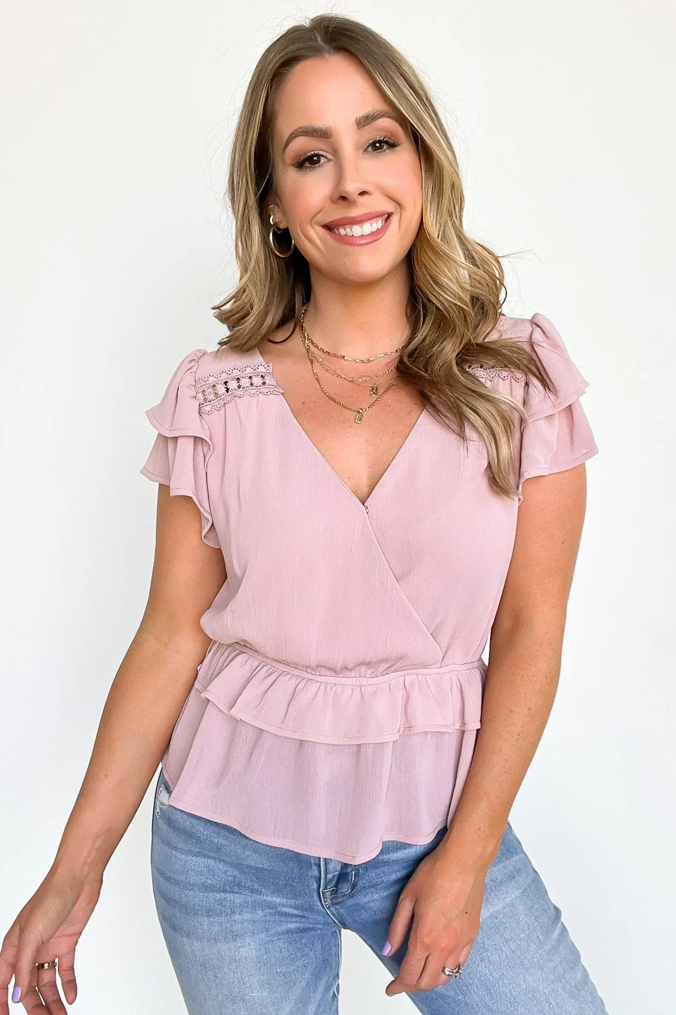 Alaynah Ruffle Surplice Top - FINAL SALE sold by Madison + Mallory product image thumbnail 2