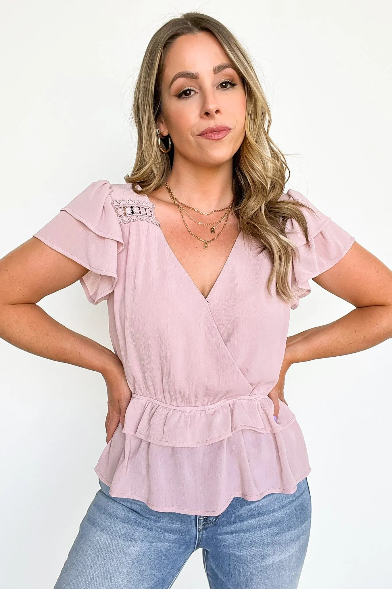 Alaynah Ruffle Surplice Top - FINAL SALE sold by Madison + Mallory