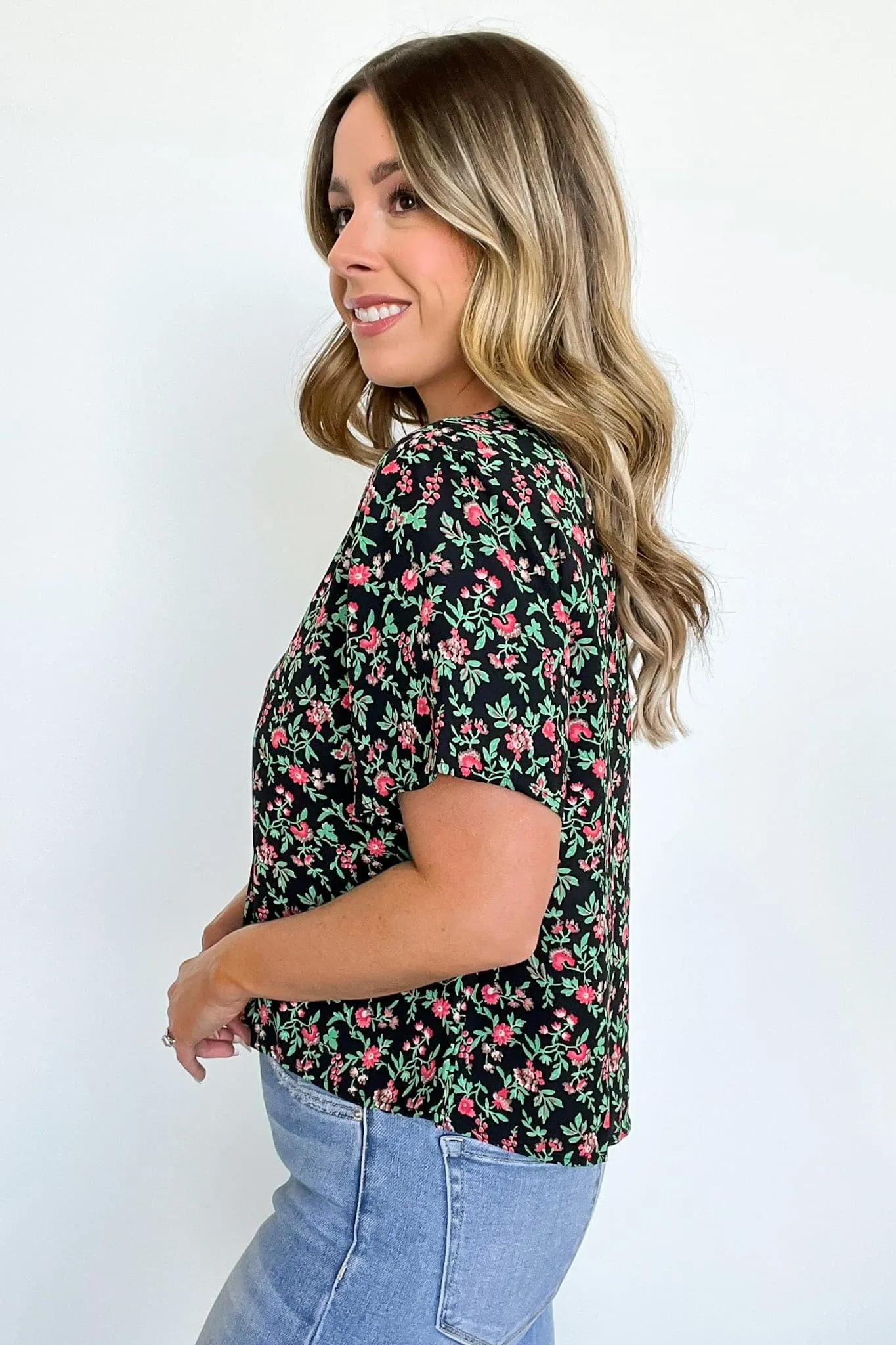 Graylynn V-Neck Floral Print Top - FINAL SALE sold by Madison + Mallory product image thumbnail 5