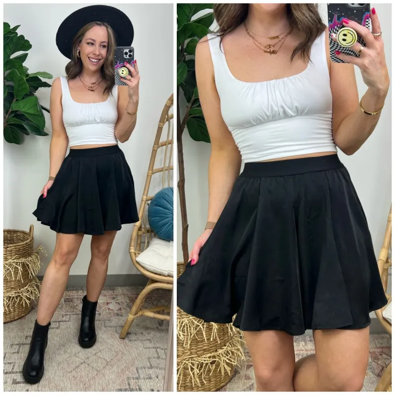 Kiram Satin Flowy Skirt sold by Madison + Mallory