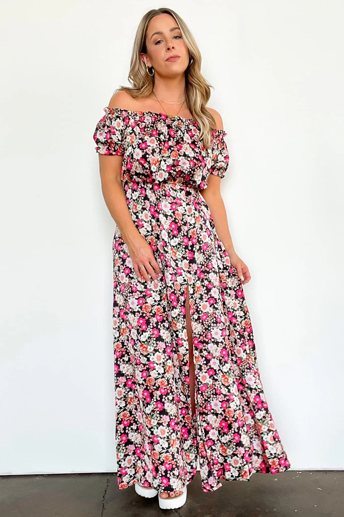 Blossoming Love Floral Off Shoulder Maxi Dress - FINAL SALE sold by Madison + Mallory product image thumbnail 5