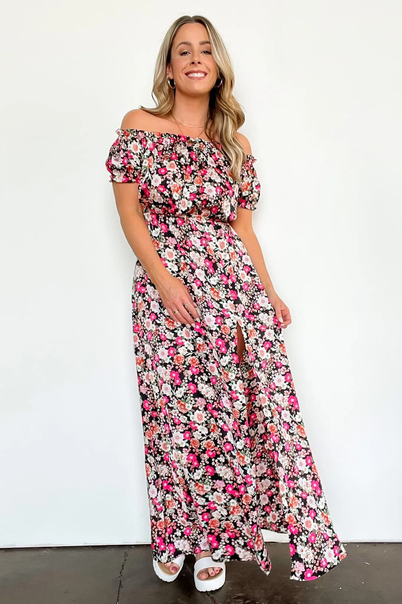 Blossoming Love Floral Off Shoulder Maxi Dress - FINAL SALE sold by Madison + Mallory product image thumbnail 3