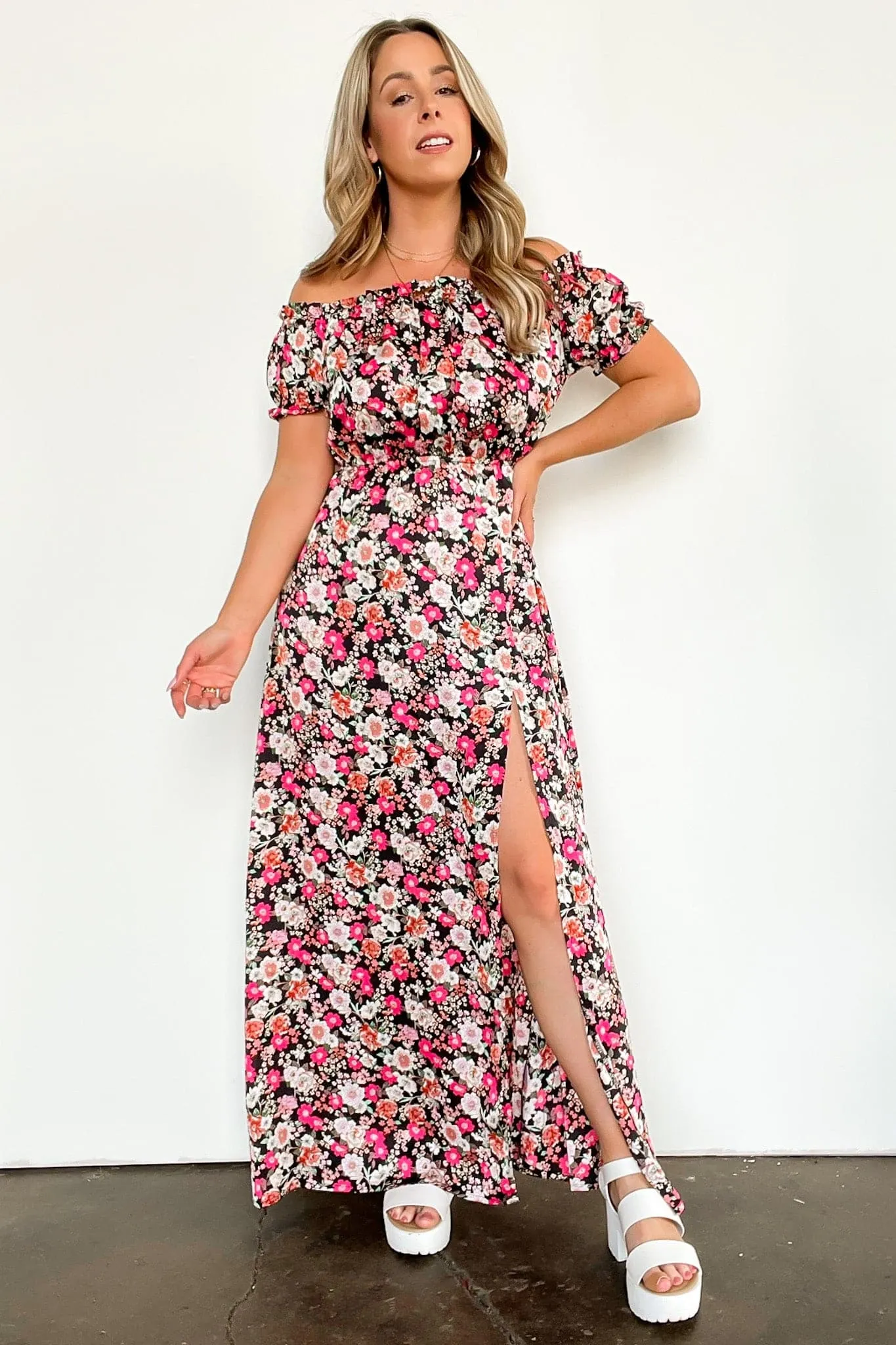 Blossoming Love Floral Off Shoulder Maxi Dress - FINAL SALE sold by Madison + Mallory