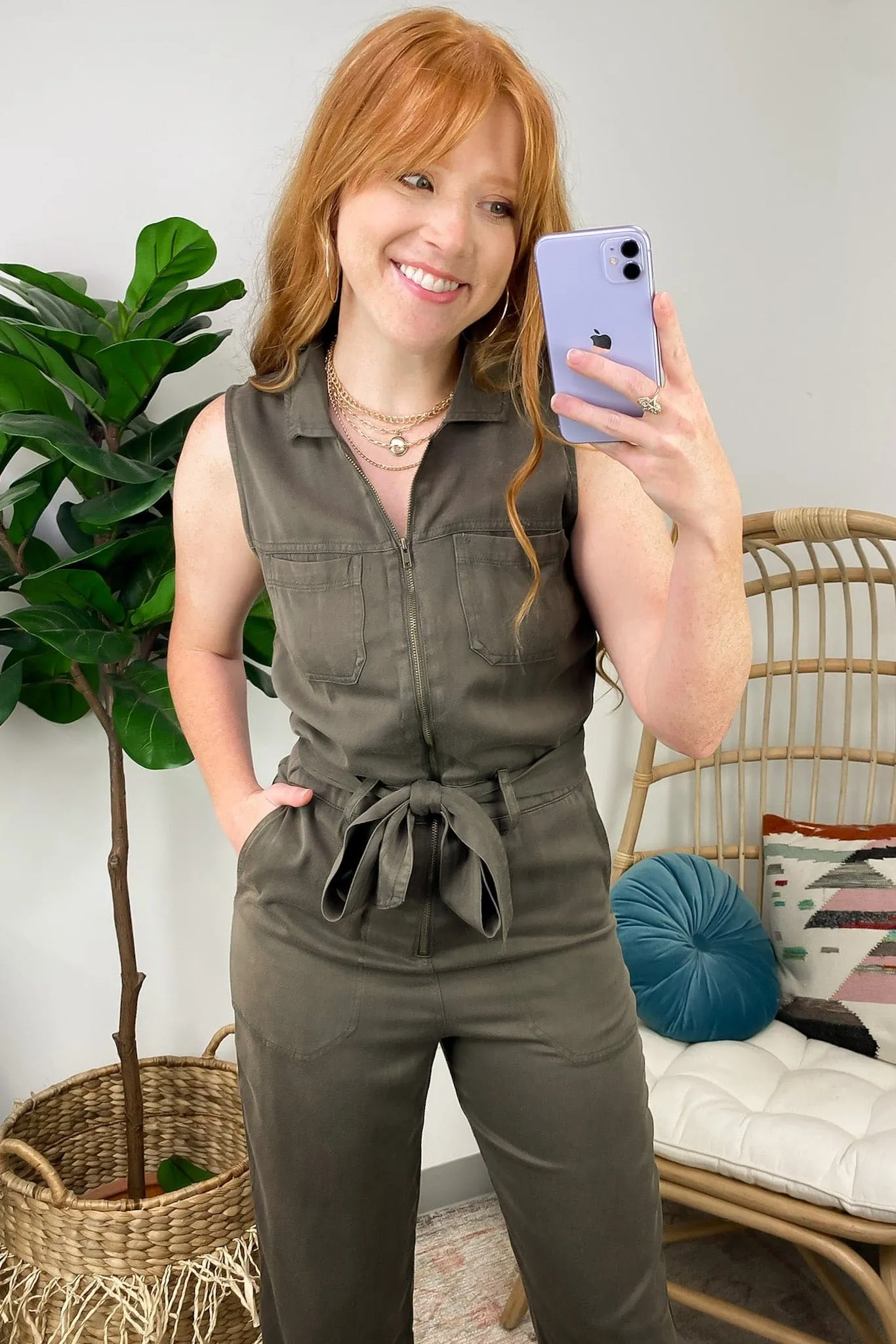Absolutely Thriving Zip Up Utility Jumpsuit - FINAL SALE sold by Madison + Mallory product image thumbnail 4