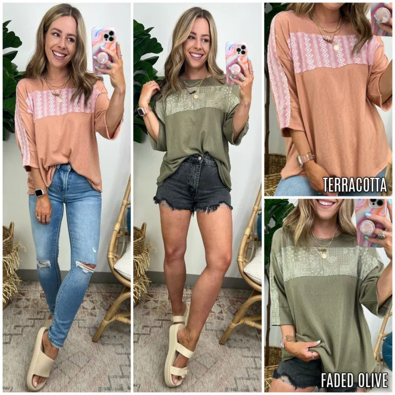 Tyren Bandana Paisley Print Relaxed Top sold by Madison + Mallory