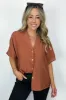 At My Best Button Down Relaxed Top - BACK IN STOCK sold by Madison + Mallory