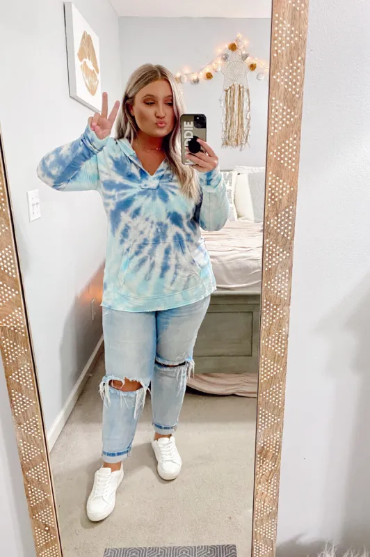 Tidal Wave Tie Dye Hooded Top - FINAL SALE sold by Madison + Mallory