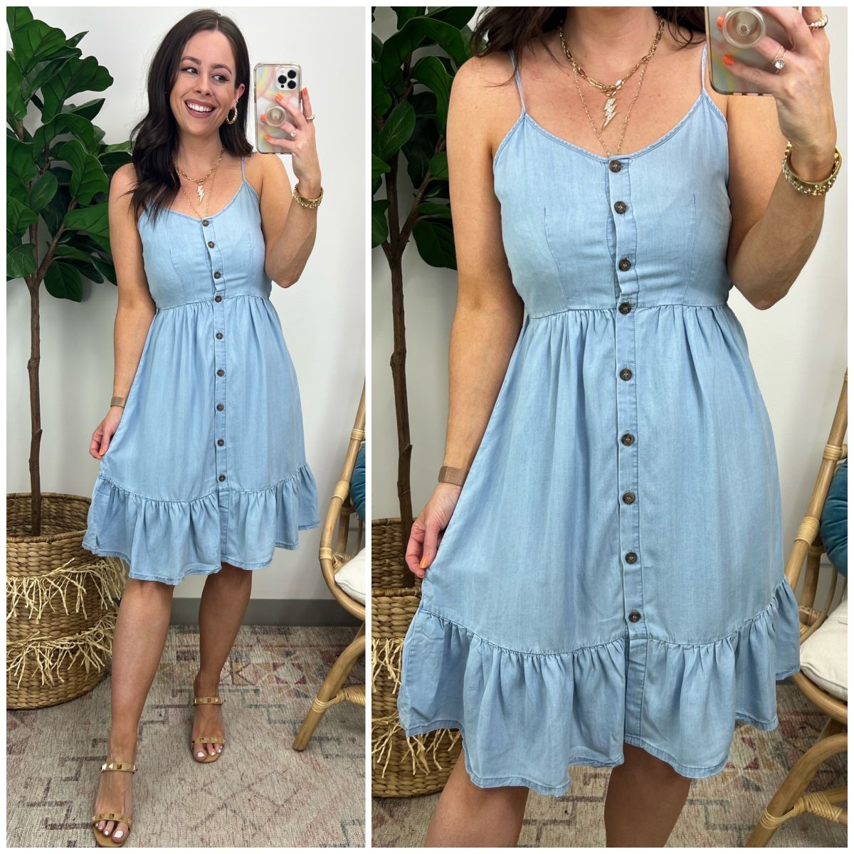 Improvised Notes Button Down Tiered Dress sold by Madison + Mallory