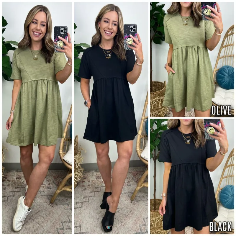 Captivating Sun Exposed Seam Short Sleeve T-Shirt Dress - BACK IN STOCK sold by Madison + Mallory