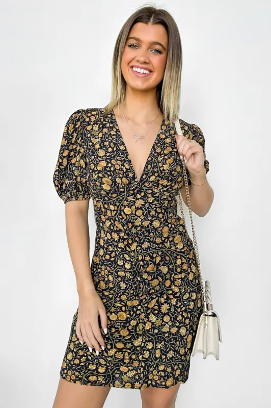 Charming Vision Floral Puff Sleeve Dress - FINAL SALE sold by Madison + Mallory