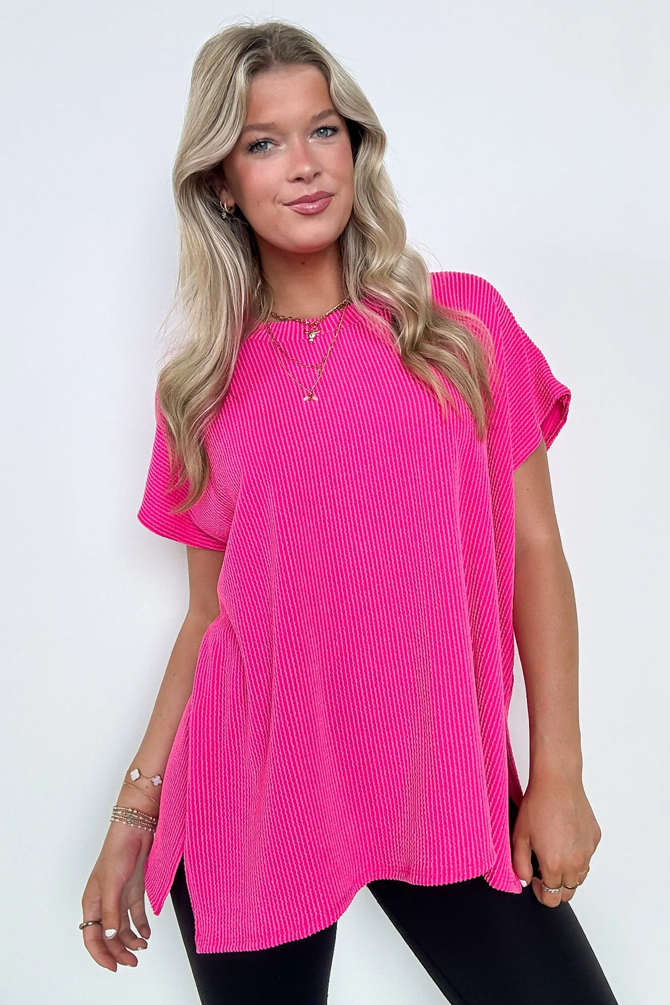 Casual Favorite Short Sleeve Side Slit Tunic Top - BACK IN STOCK sold by Madison + Mallory