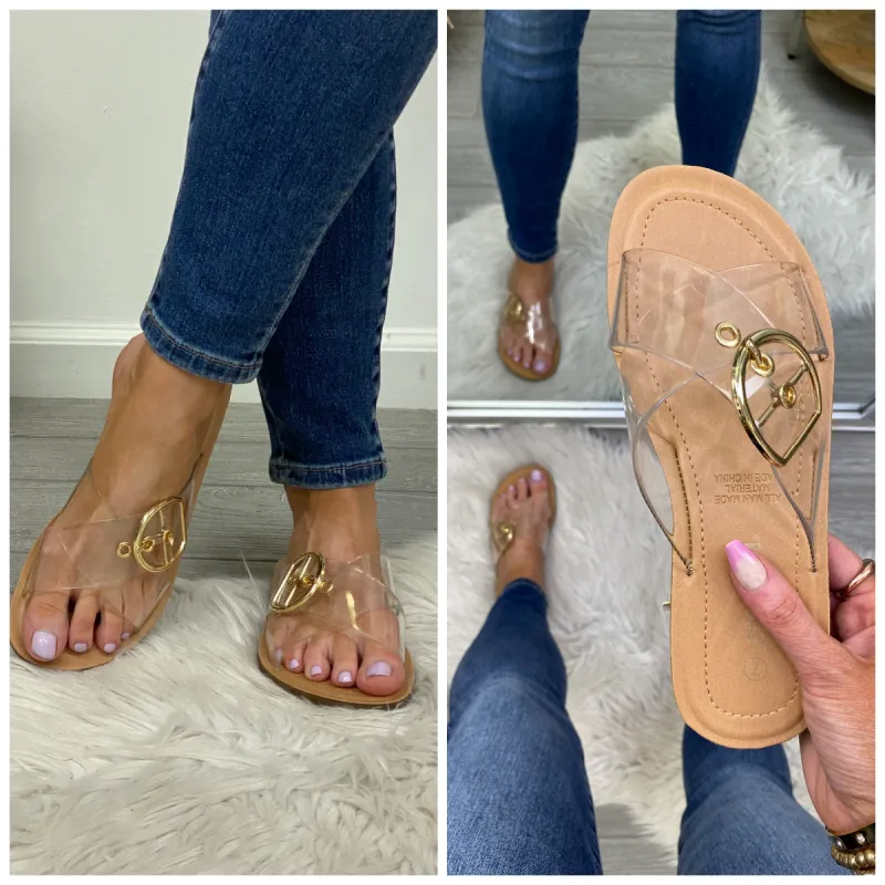 Ocean Ave Clear Strappy Buckle Sandal - FINAL SALE sold by Madison + Mallory